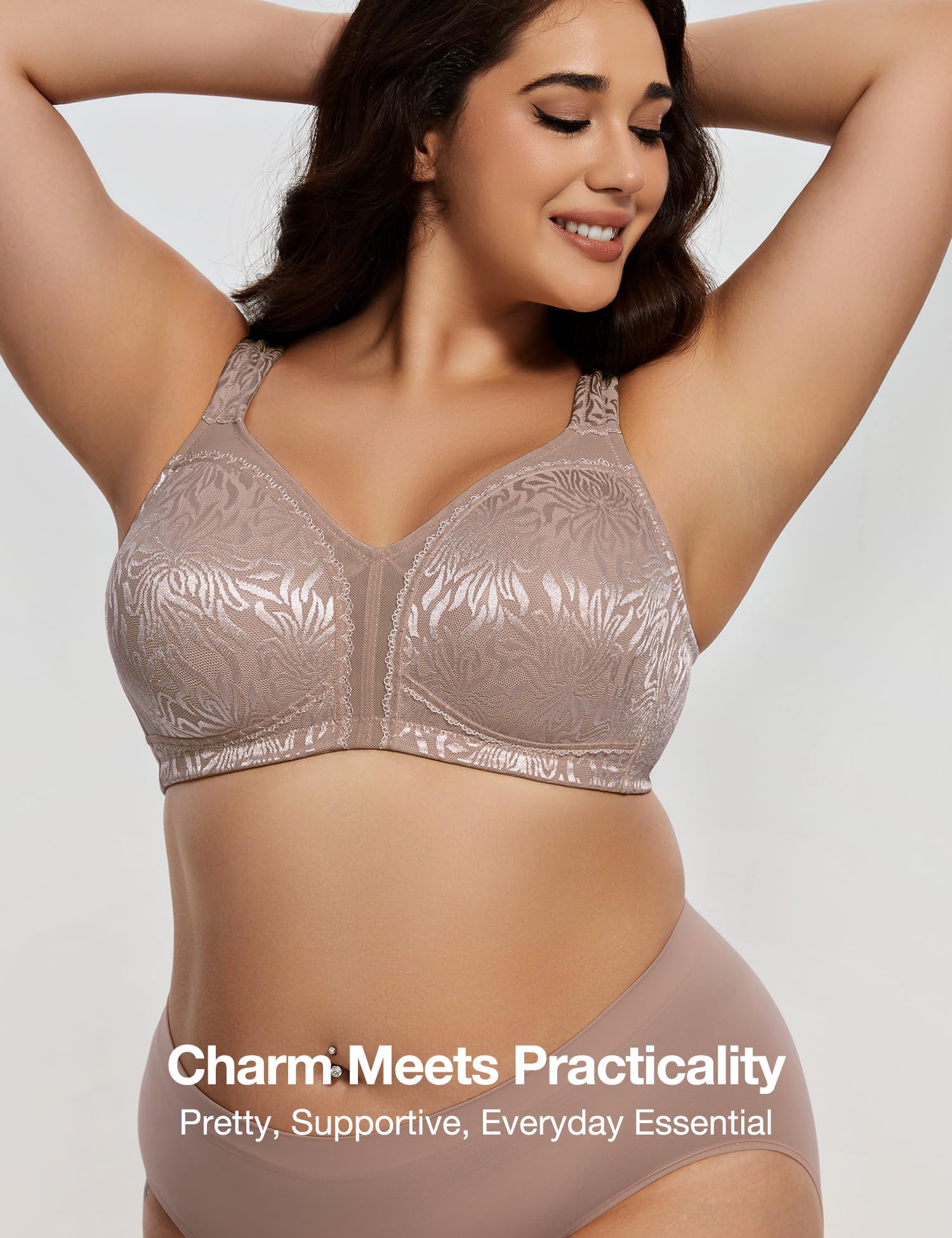 Deyllo Donna Reggiseno Coppa Piena Reggiseno Senza Ferretto Supporto Comodo
