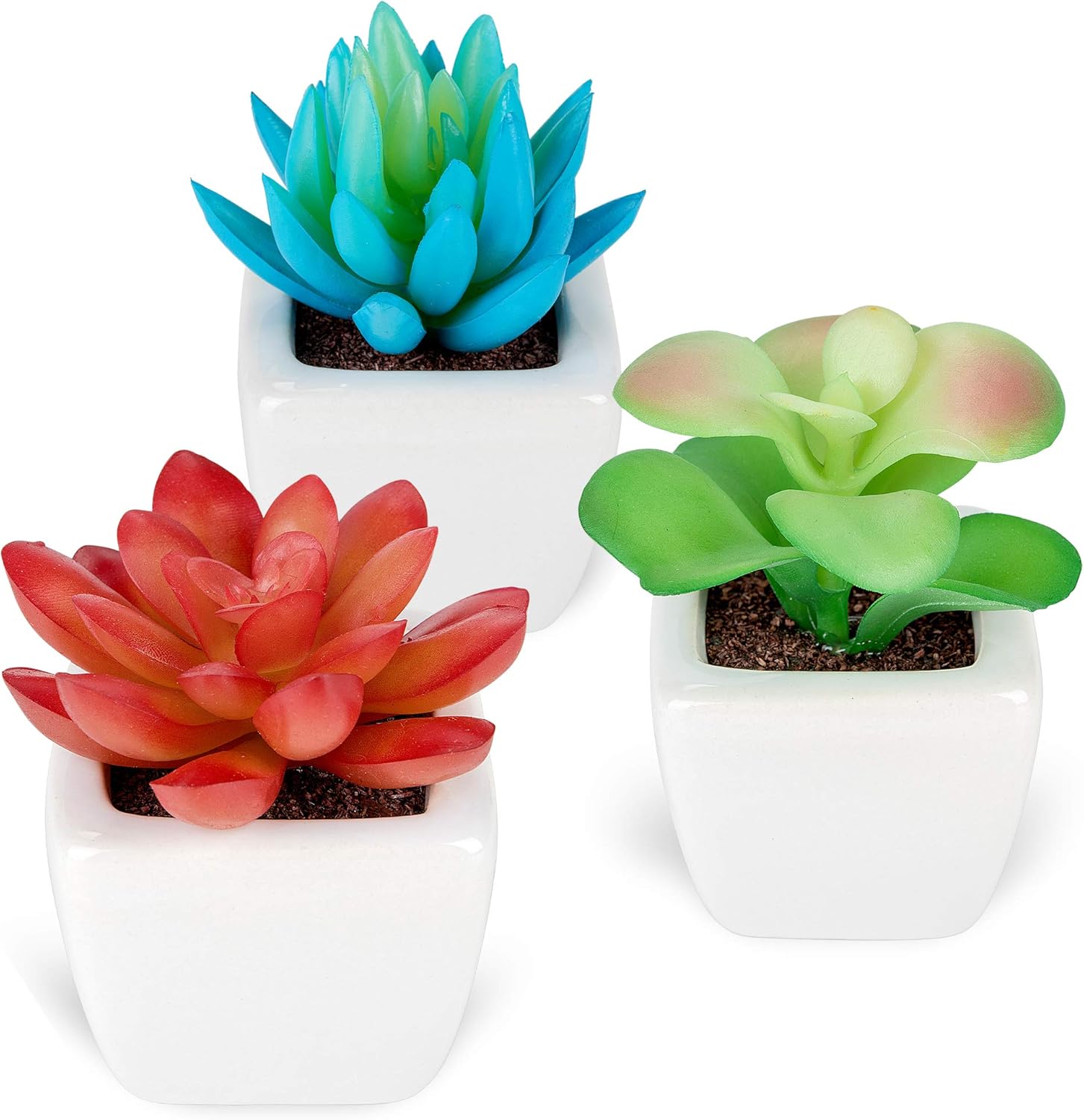 Fake Plants Set of 3 Succulents Plants Artificial in