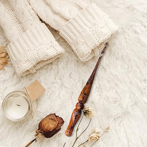 Miniatura 3 de Ommi - Ganchos de ganchillo con mango ergonómico, gancho de ganchillo hecho a mano de 7 pulgadas en espiral naranja y negro, aguja de tejer, tejido