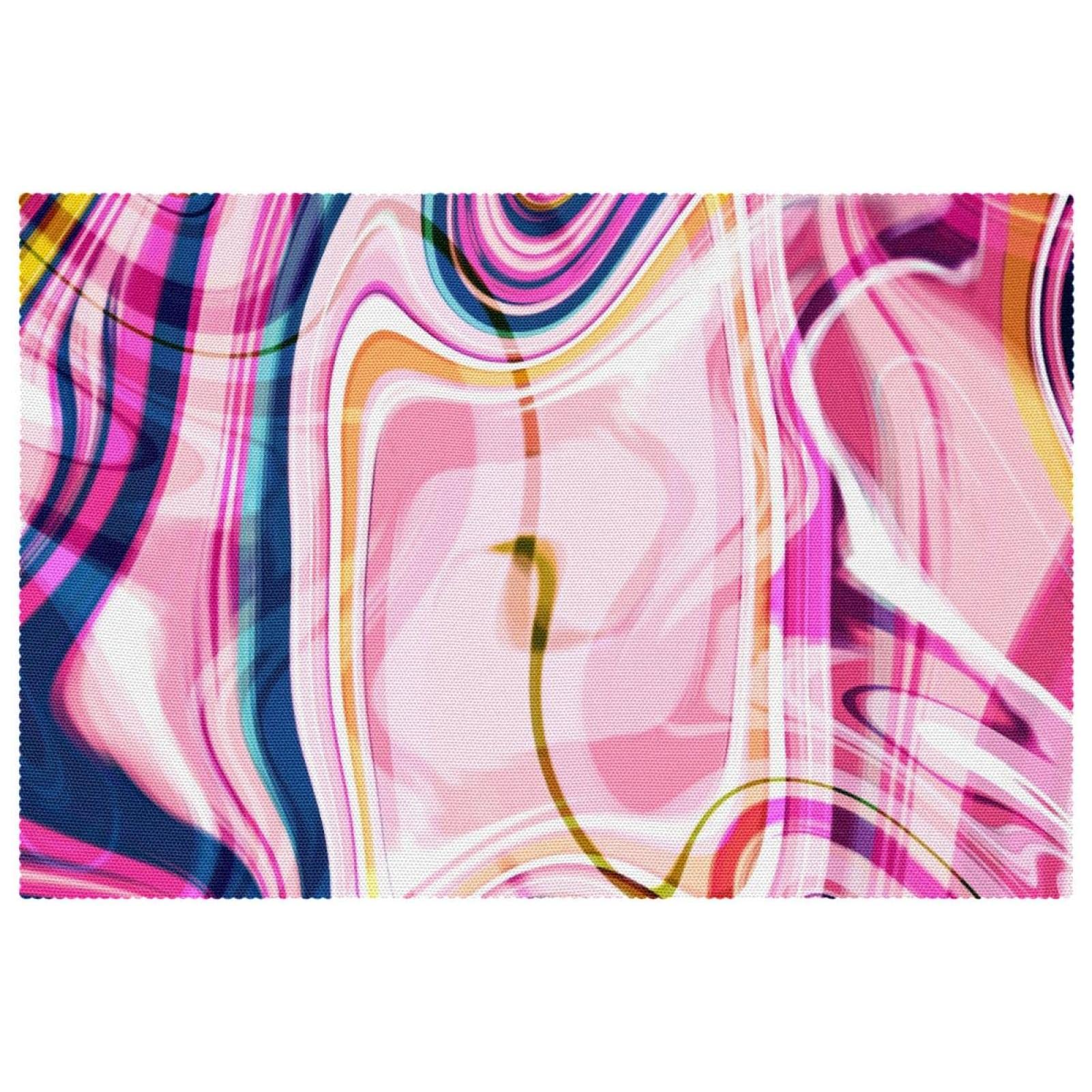 Set de table marbre rose Vector design abstrait chic pour repas x6
