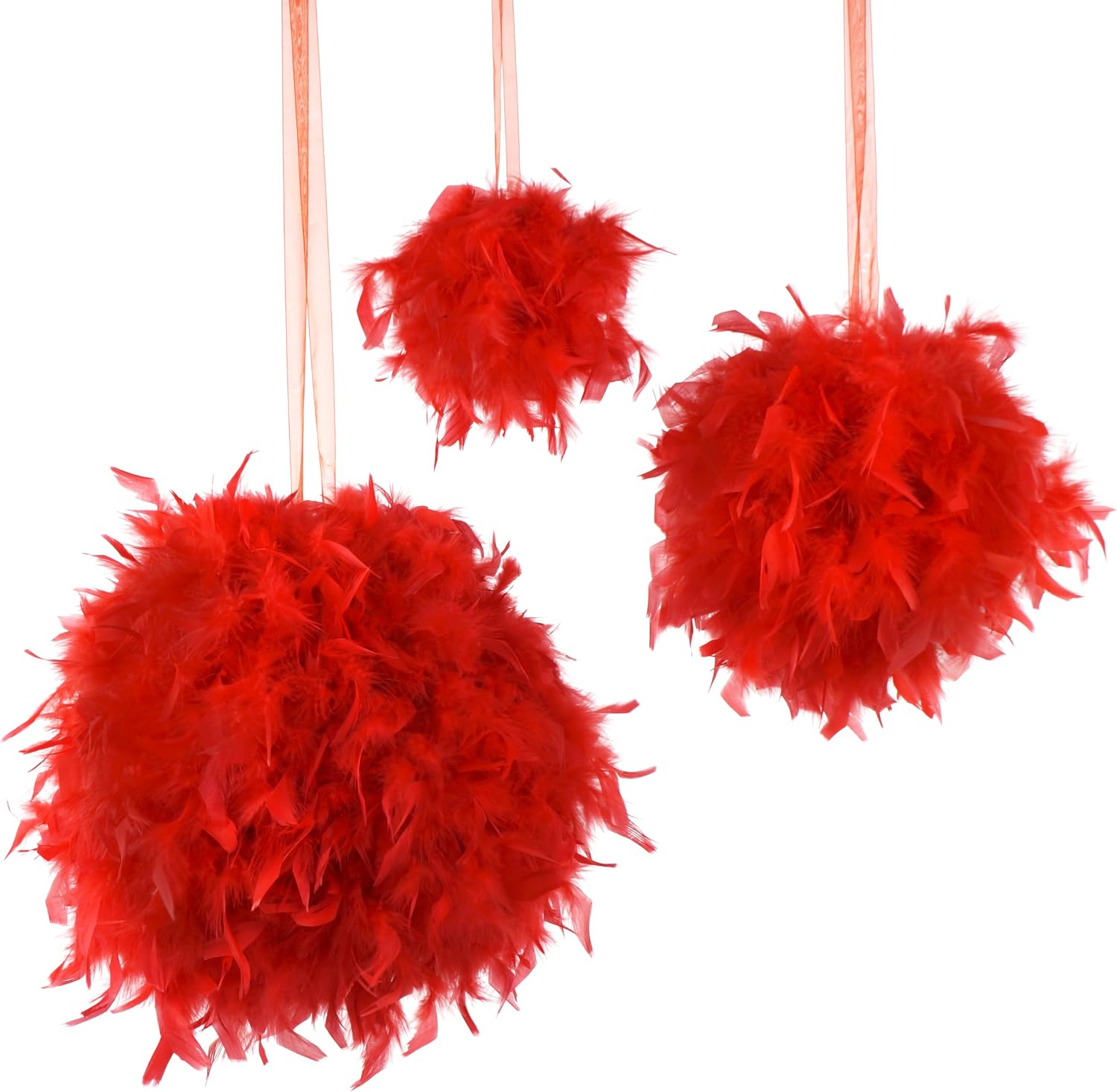 Zucker Feather Products Chandelle Feather Pom Pom, 12-Inch, Red