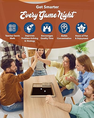 Miniatura 5 de WE Games juego de madera Shut the Box con 12 números