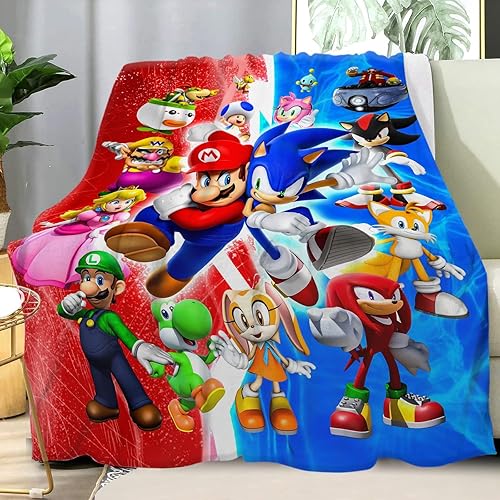 Miniatura 1 de Manta de dibujos animados para sofá, manta de invierno para fanáticos del anime, mantas súper suaves para sala de estar y cama, para hombres y