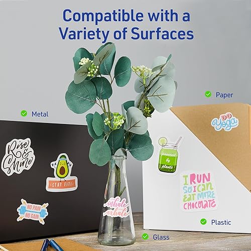 Miniatura 7 de Avery Papel adhesivo imprimible, 8.5 x 11 pulgadas, impresora de inyección de tinta, blanco, 15 hojas de calcomanías reposicionables (3383)