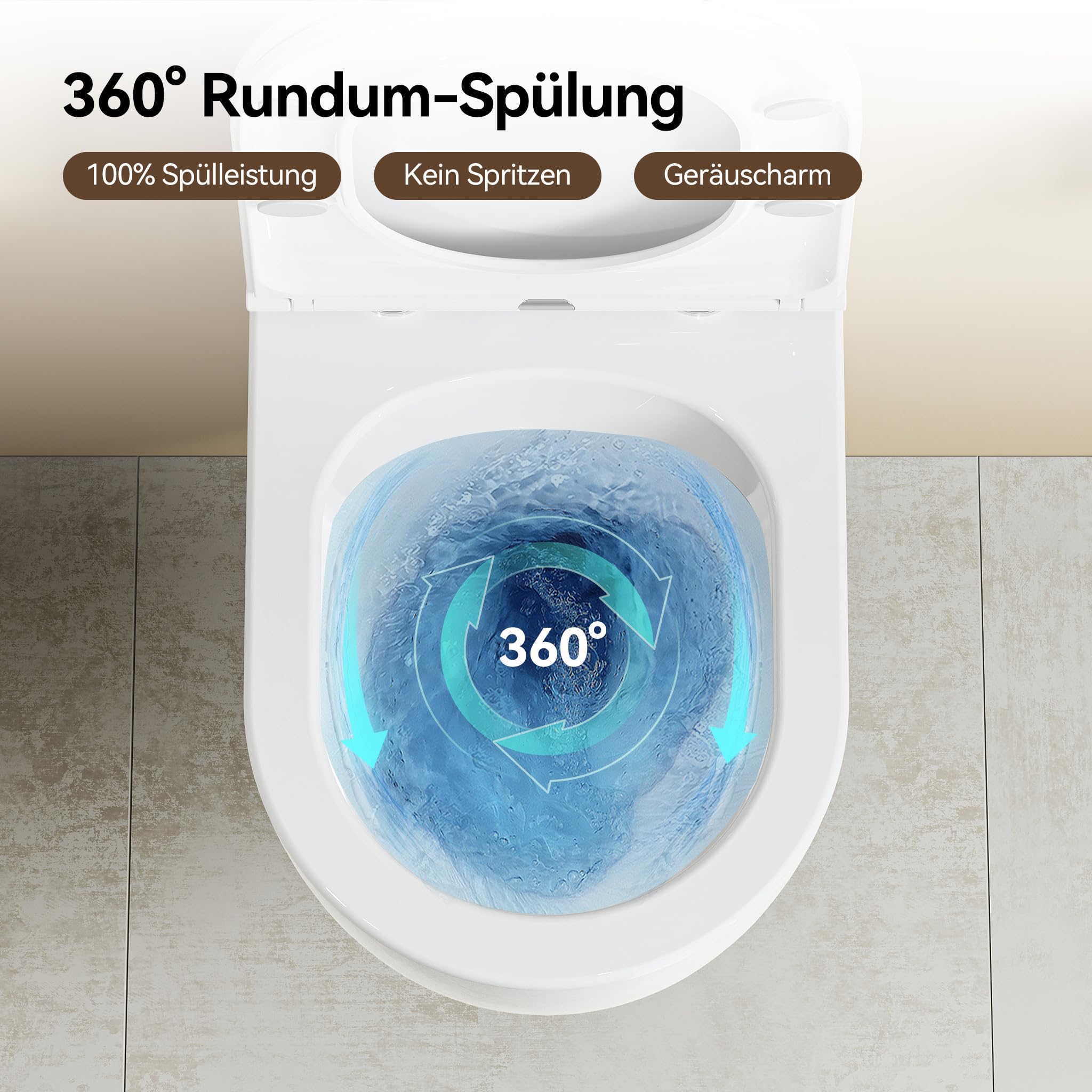 HOROW Hänge WC Spülrandlos Direktspülung mit 02L Unterputz Spülkasten Set