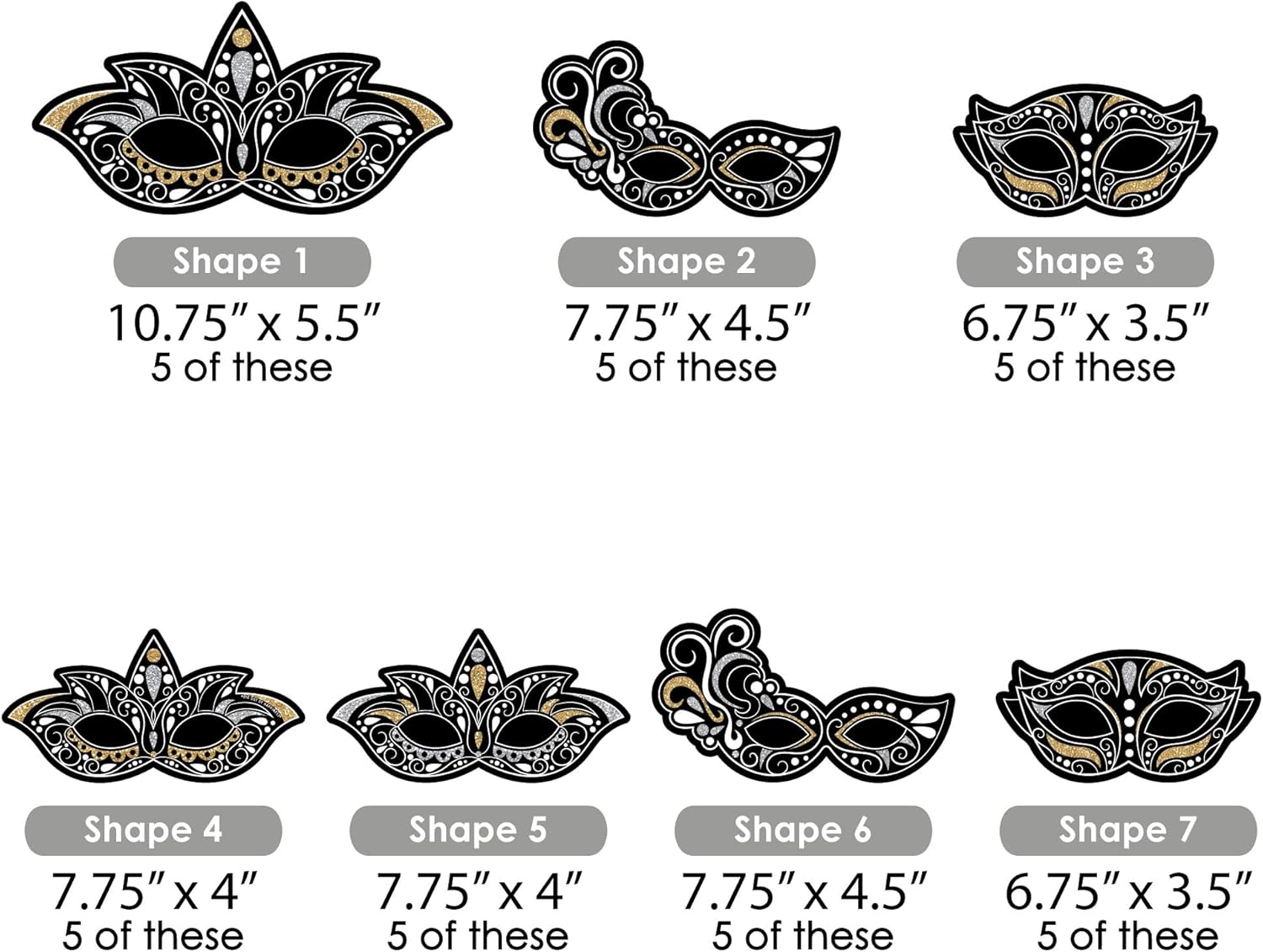Big Dot of Happiness Masquerade - Venetian Mask Party Centerpiece Sticks - Showstopper Table Toppers - 35 Pieces
