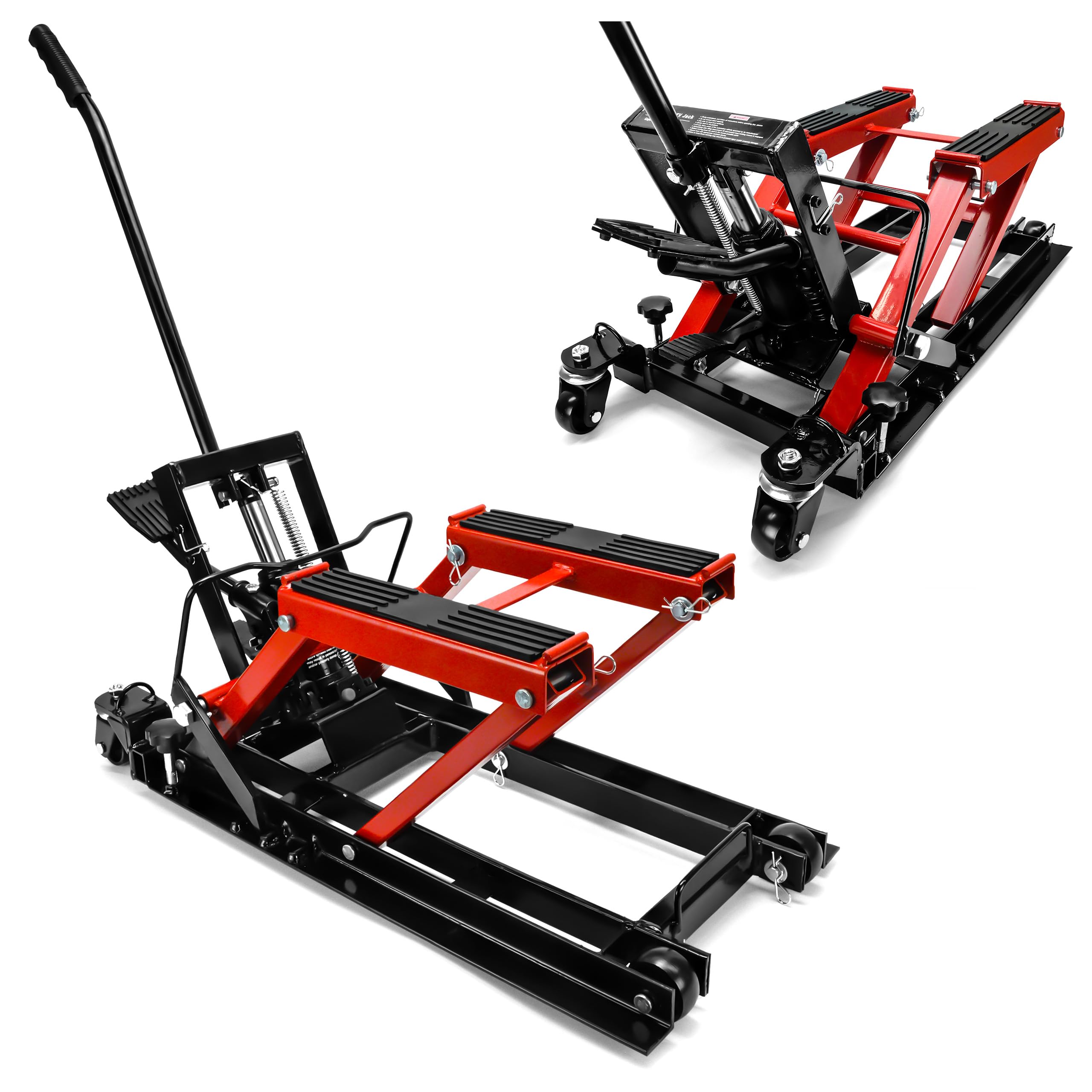 Verda Elevador hidráulico para motocicleta, 680 kg, 120 – 385 mm, para motocicleta, caballete de montaje, caballete para quad, scooter, ATV Garaje SN1755