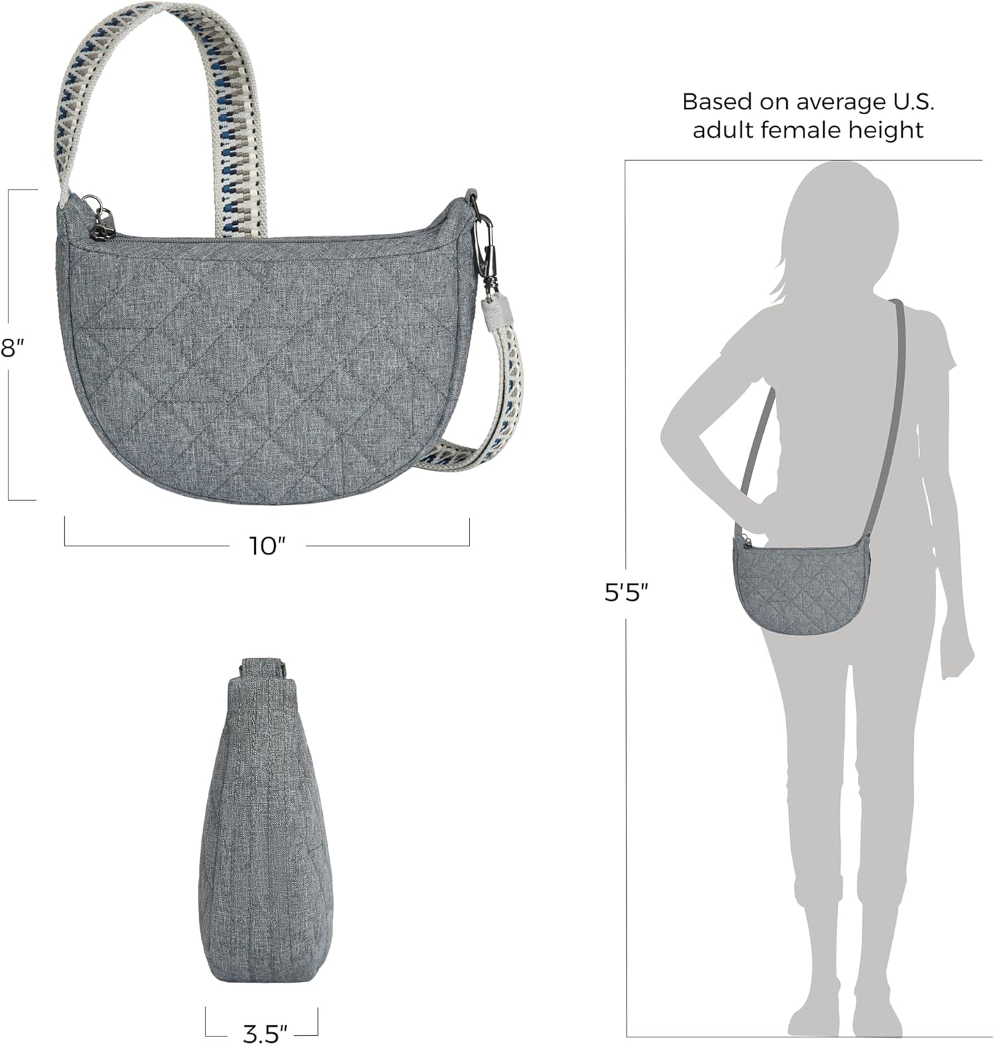 Travelon Anti-Theft Boho Crescent Crossbody - Image 4
