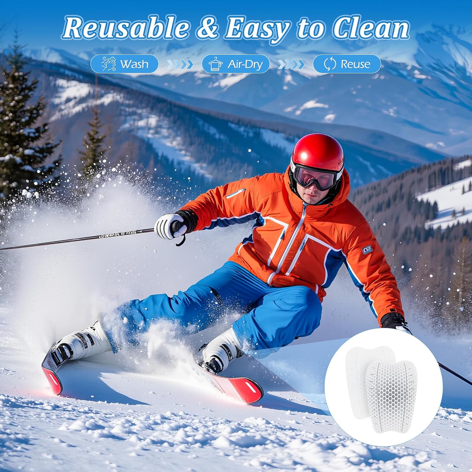 2/4/6/8 Pcs Ski Shin Guards for Boots, Gel Shin Pads for Ski & Snowboard, Lightweight Reusable Shin Protectors for Pressure Relief - Image 6