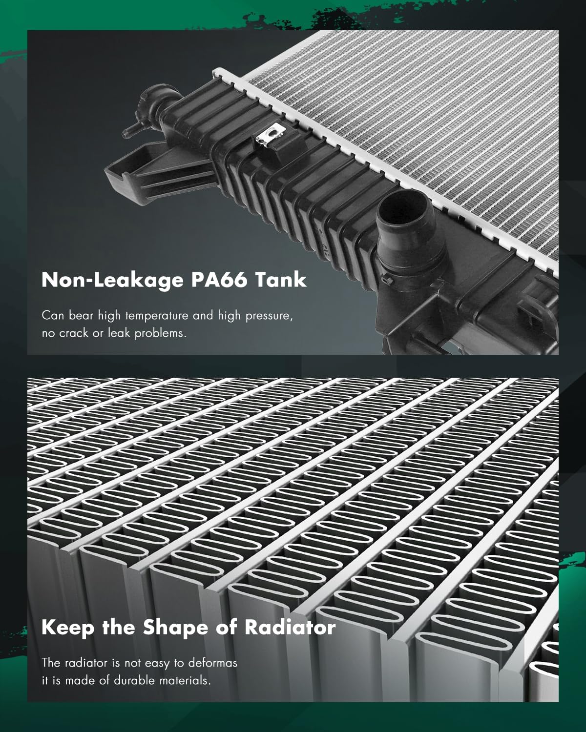 SCITOO Engine Cooling Radiator Assembly Compatible with 2009-2014 for Ford for Expedition 5.4L 2009-2010 for Ford for F-150 4.6L 2009-2010 for Ford for F-150 5.4L Replace#13099, RK1568