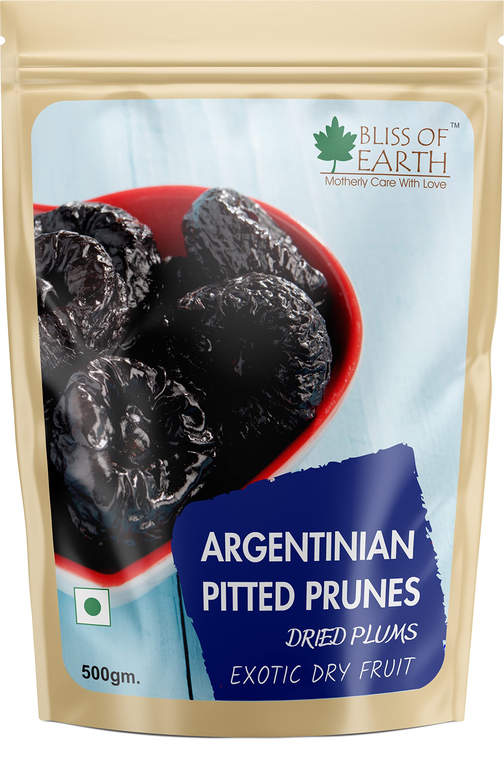 Bliss of Earth Argentinian Pitted Prunes 500gm Dried Plums Exotic Dry Fruit Great for Health and Wellness
