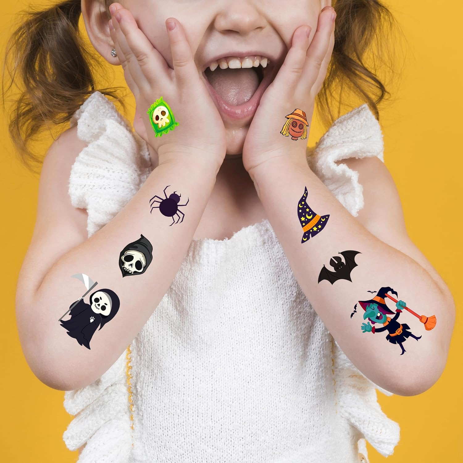 Halloween Temporary Tattoos for Kids - 120 Pieces Halloween Trick or Treat Fake...