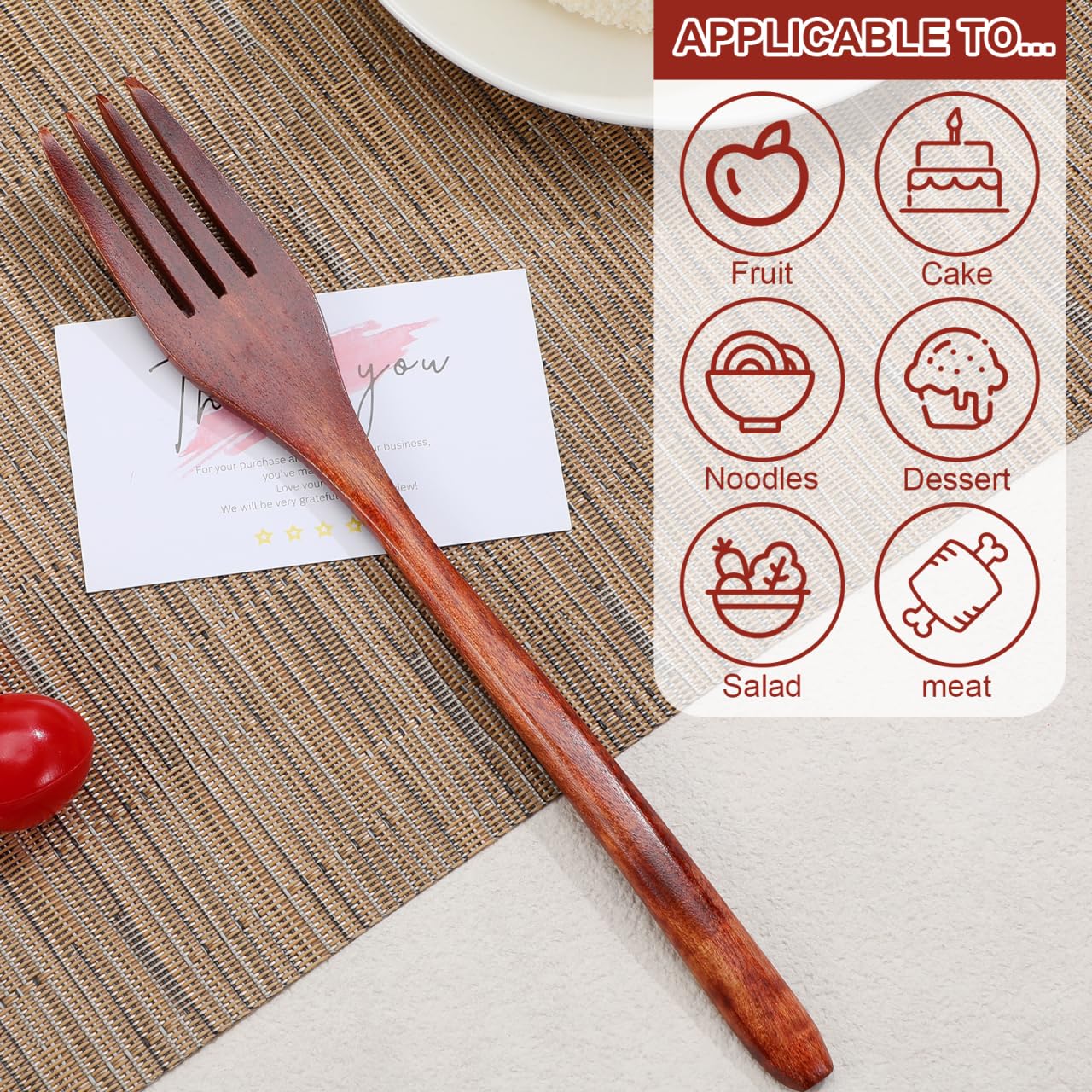 EXCEART Wooden Forks Set 2 pcs Long Handle Fork for Stirring Cooking Serving Salad Fruit and Daily Dining 9.05 inch Natural Wooden Forks with Ergonomic Handle for Kitchen Use — Amazon image 7