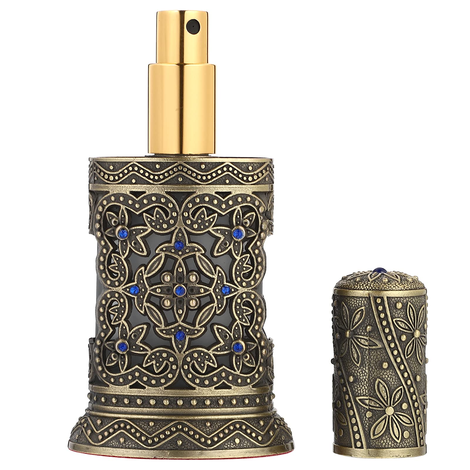 FOMIYES Flasche für ätherisches Öl, Zerstäuber, Vintage, nachfüllbar, Parfümflasche, leer, tragbar, für Reisen, wasserdicht, antikes Design, kreativ, für Parfüm und Kosmetiköl