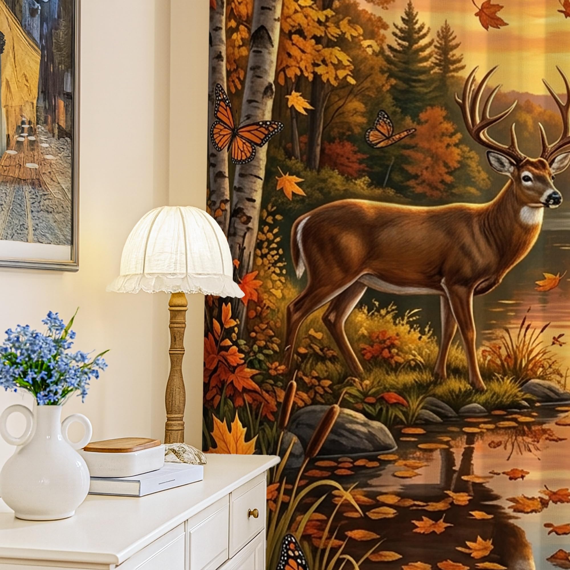 Rideaux occultants motif cerf contre la lumière du jour chambre d'enfant
