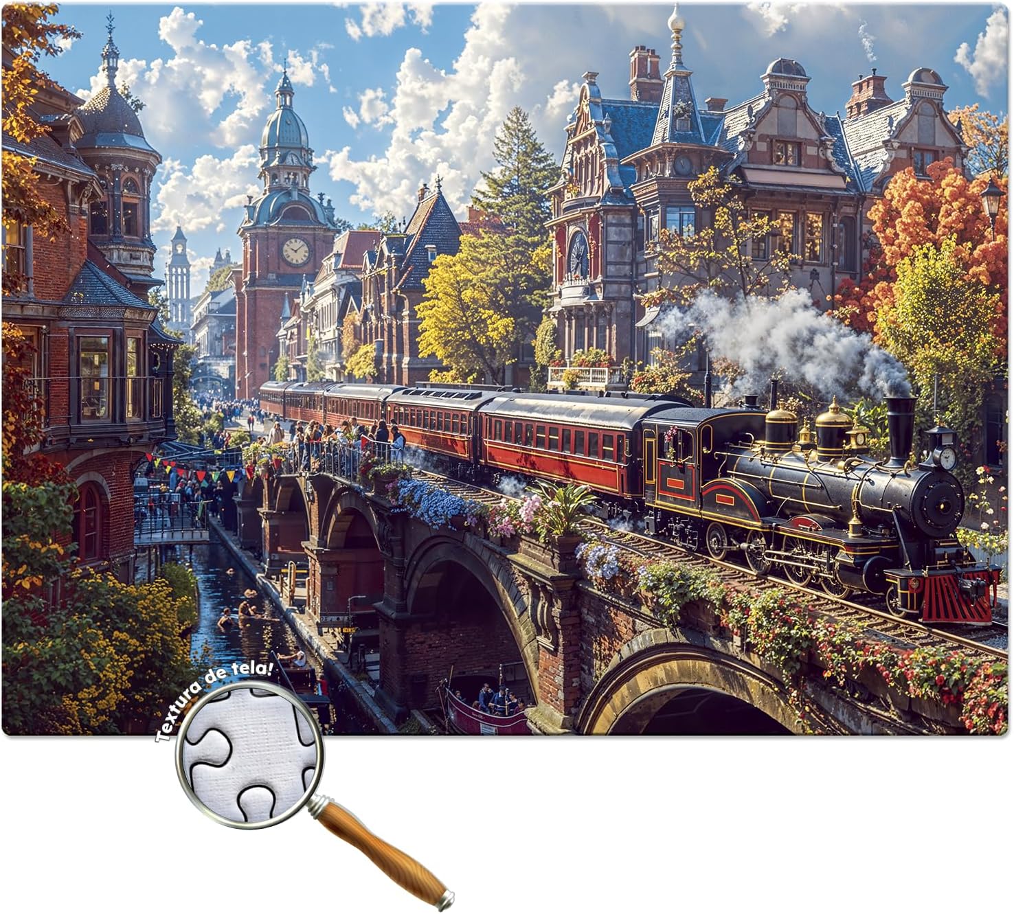 Toyster - Quebra-cabeça: Trem pela cidade - 1000 peças - Game Office
