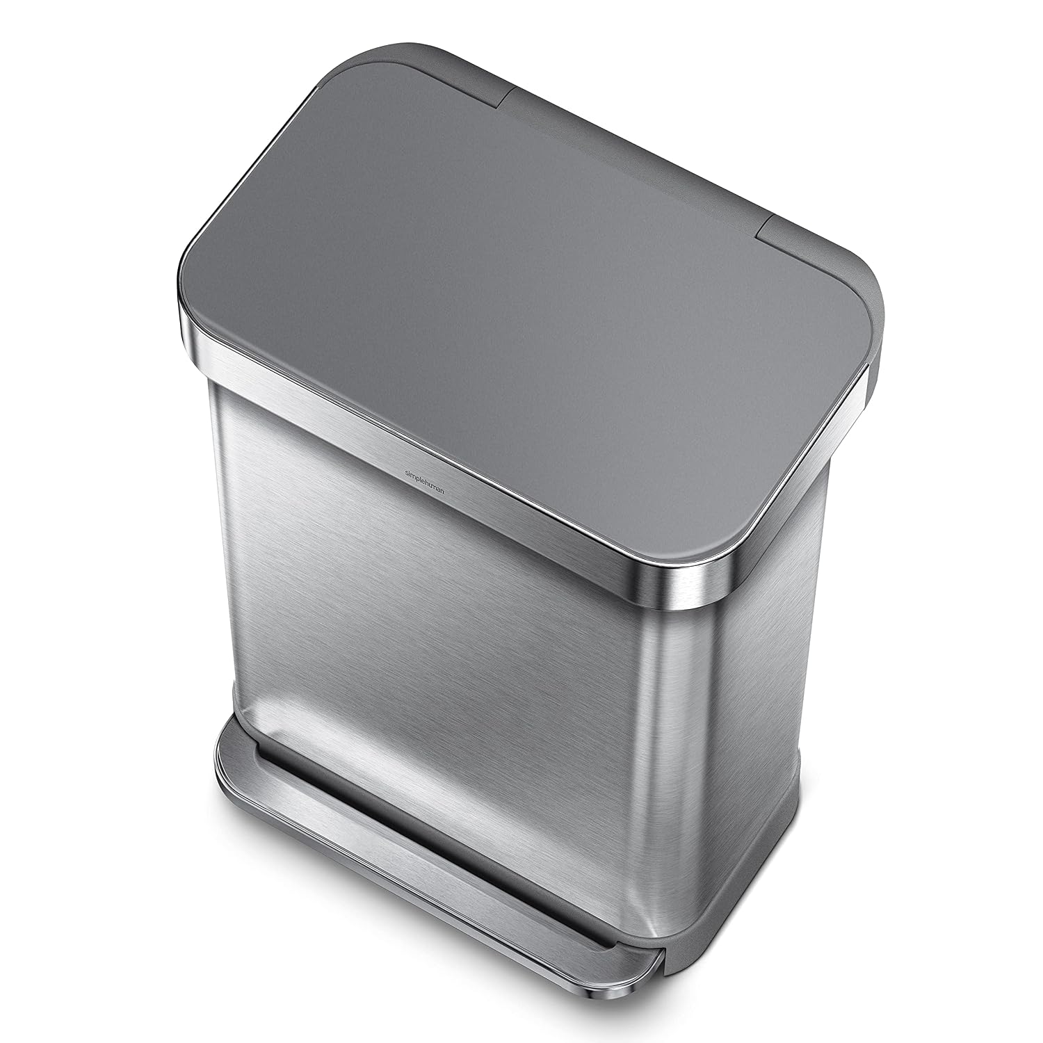 simplehuman 45 Liter / 12 Gallon Rectangular Hands-Free Kitchen Step Trash Can with Soft-Close Lid, Brushed Stainless Steel, view 13