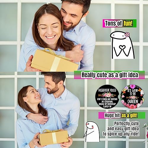 Miniatura 3 de Divertidos posavasos de automóvil para portavasos Paquete de 2 posavasos de flores para automóvil, posavasos antideslizantes y absorbentes de