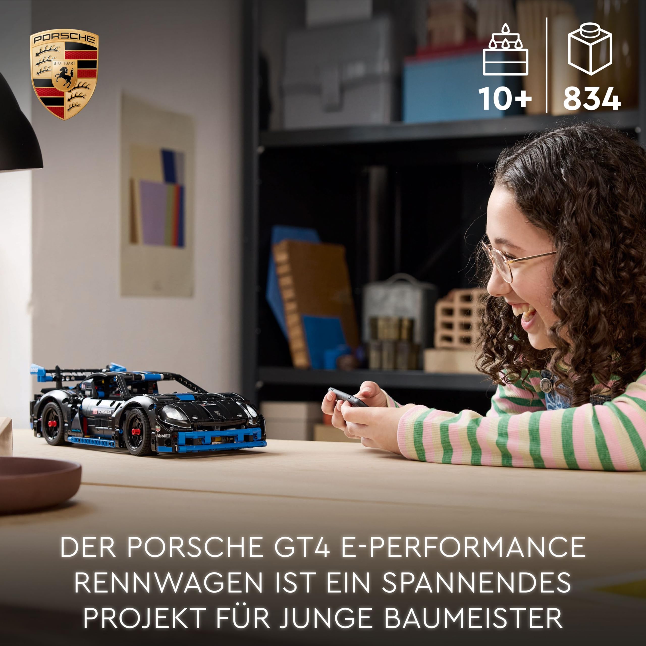 LEGO Technic Porsche GT4 e-Performance Rennwagen, Ferngesteuerter Flitzer, interaktives Modellauto, Geschenk für Kinder, Bauspielzeug ab 10 Jahren 42176