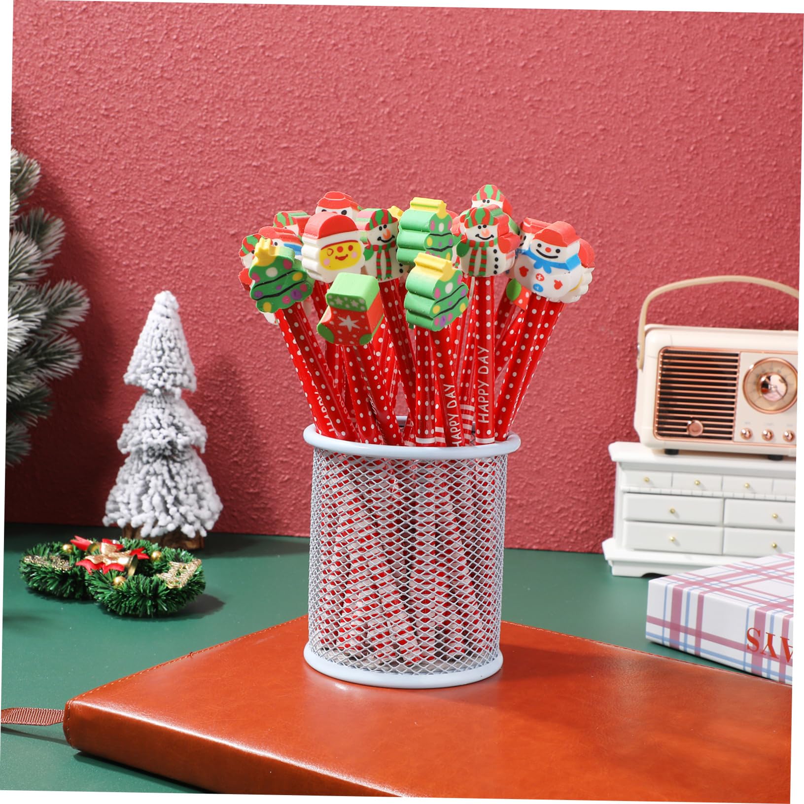 NUOBESTY 5 Set Set Di Matite in Gomma Natalizie Olowek Z Gumka Regalini Compleanno Gomme Da Cancellare Matite Natalizie Sfuse Per Matita Per Di Natale 36 Pezzi*5