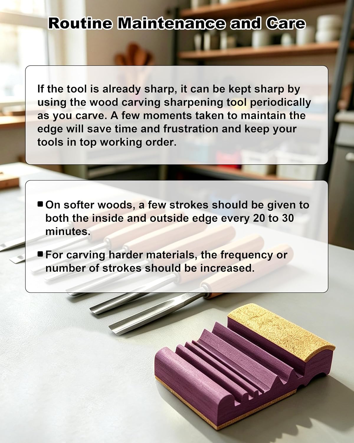 Wood Carving Sharpening Tool, 3-in-1 Multi Shape Contour Wood Carving Strop