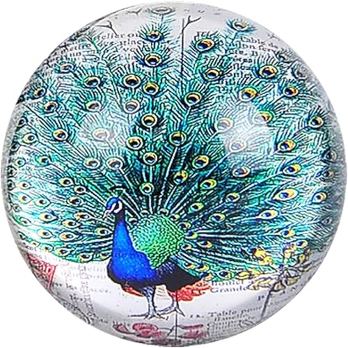 Bola de cristal verde pavo real hemisferio de vidrio media bola pisapapeles decoración del hogar adornos bola miniatura regalos creativos