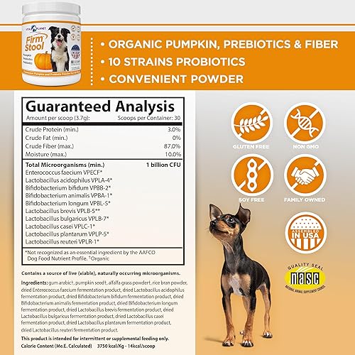 Miniatura 2 de Vital Planet - Taburete firme - Elimina la diarrea y el gas del perro - Calabaza, probióticos y prebióticos para una digestión saludable, apoyo