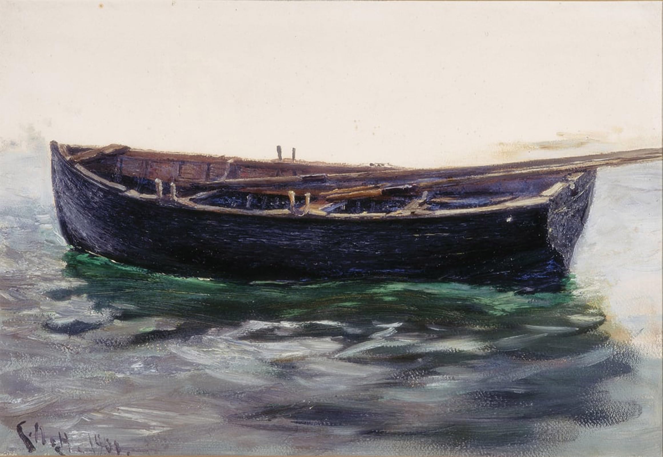 Cuadro decorativo de 60x90cm de la pintura Studio della barca di Charles Napier Hemy 5