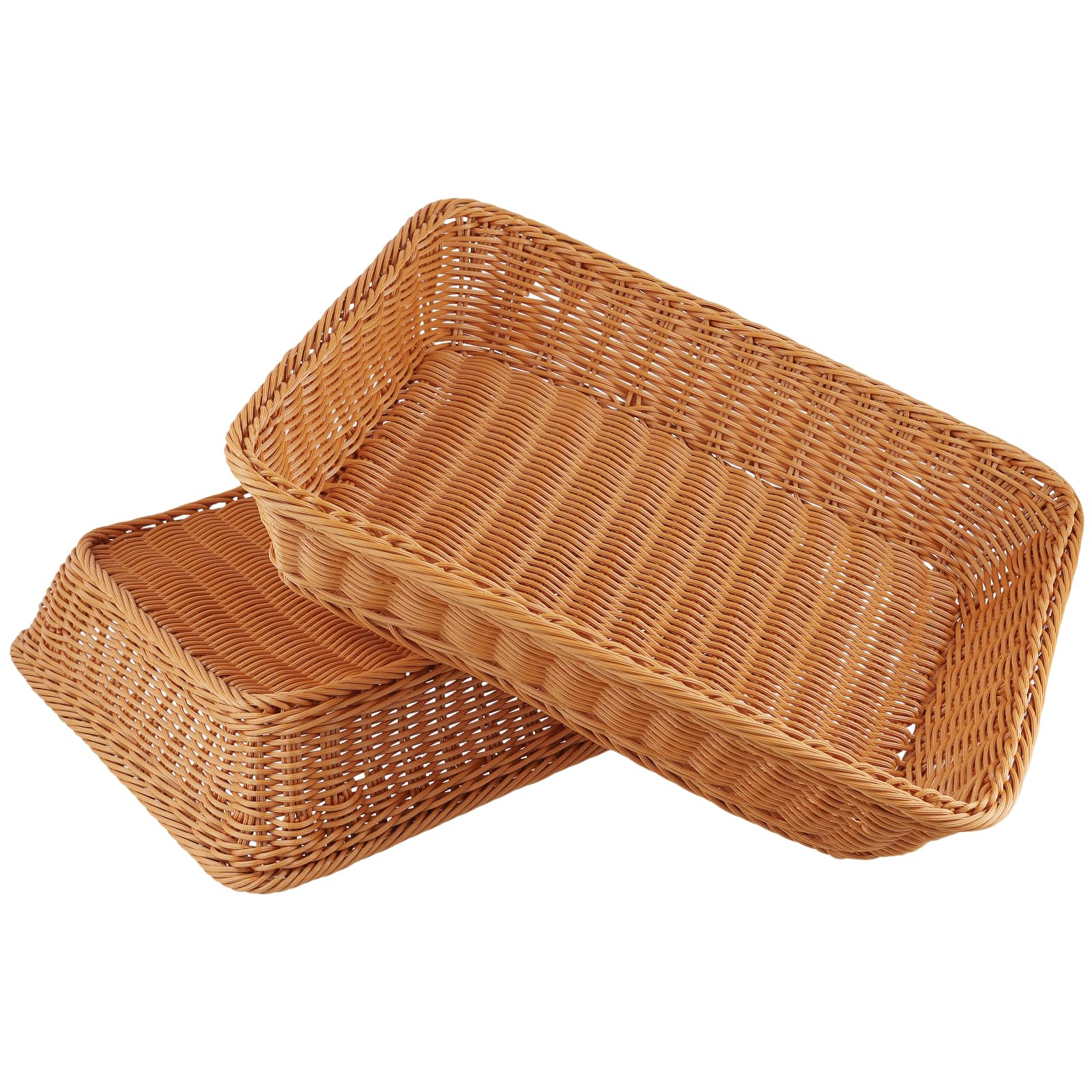 KEILEOHO 3 cestini per il pane rettangolari, 40 x 30 x 8 cm, in plastica, per la casa, il ristorante, la frutta, il pane