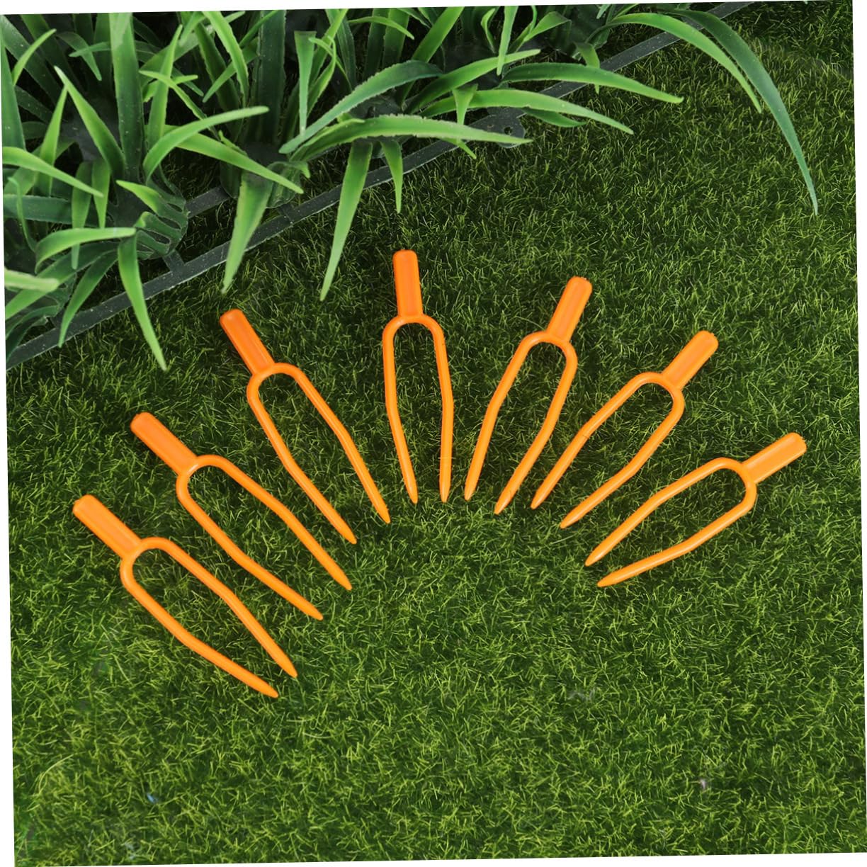 BESTonZON 5 Sätze Feste Klemme Presse Erdbeeren Erdbeere Druck Gerät Stiel Fixierung Clip Pflanz Sicherung Clip Orange 100 Stück * 5