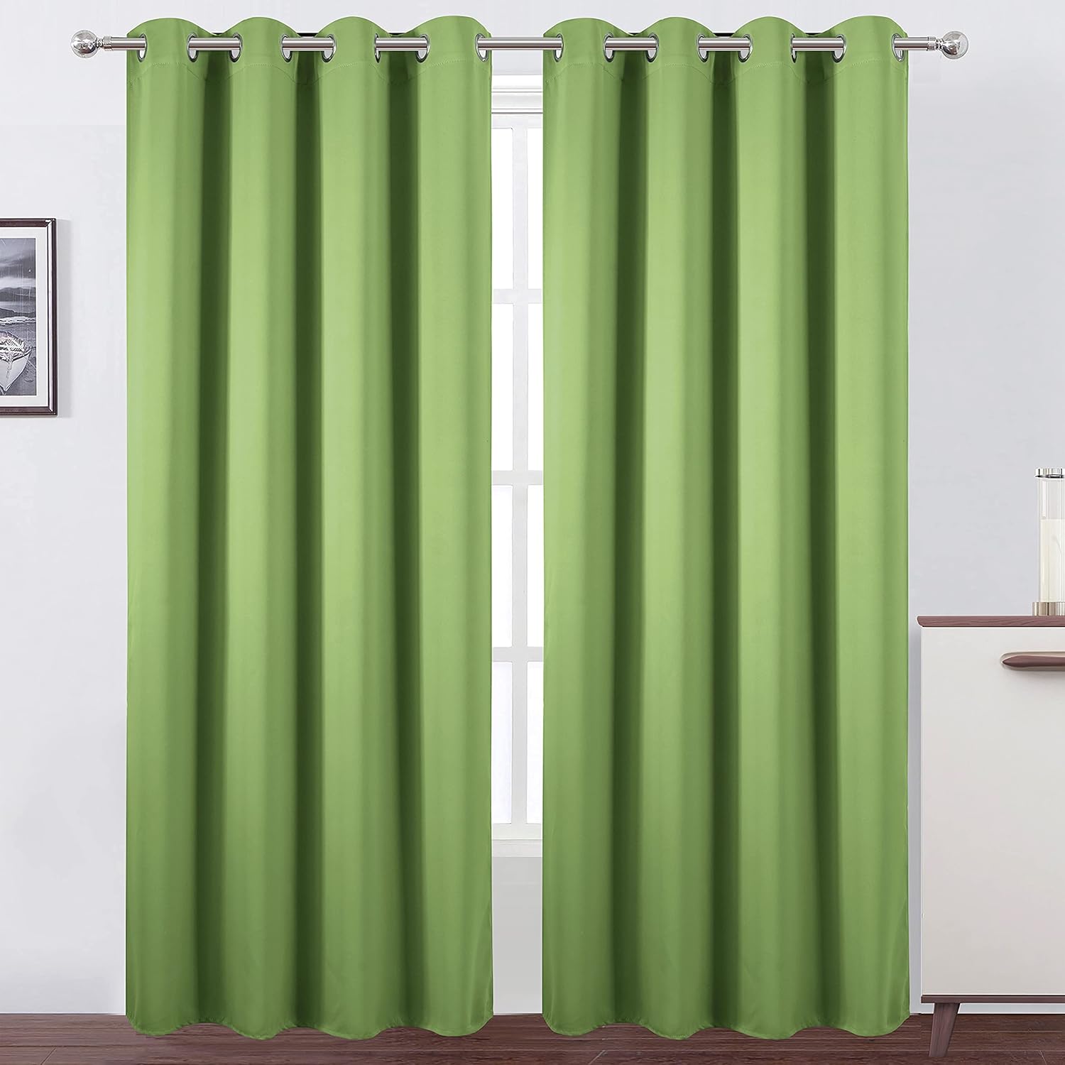 Cheapest 🛒 EcoDrapes Room Darkening Thermal Insulated Blackout Grommet Curtains and Drapes for Bedroom - Living Room (2 Panels, Sage, 52 Inch by 120 Inch)
