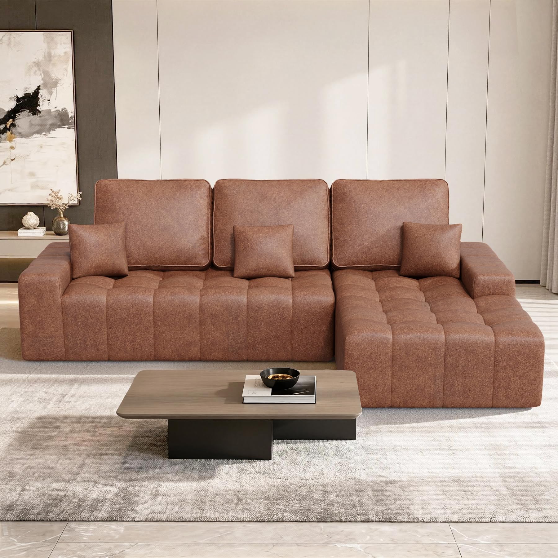 Luxanimarion 111 Faux Leather Sectional