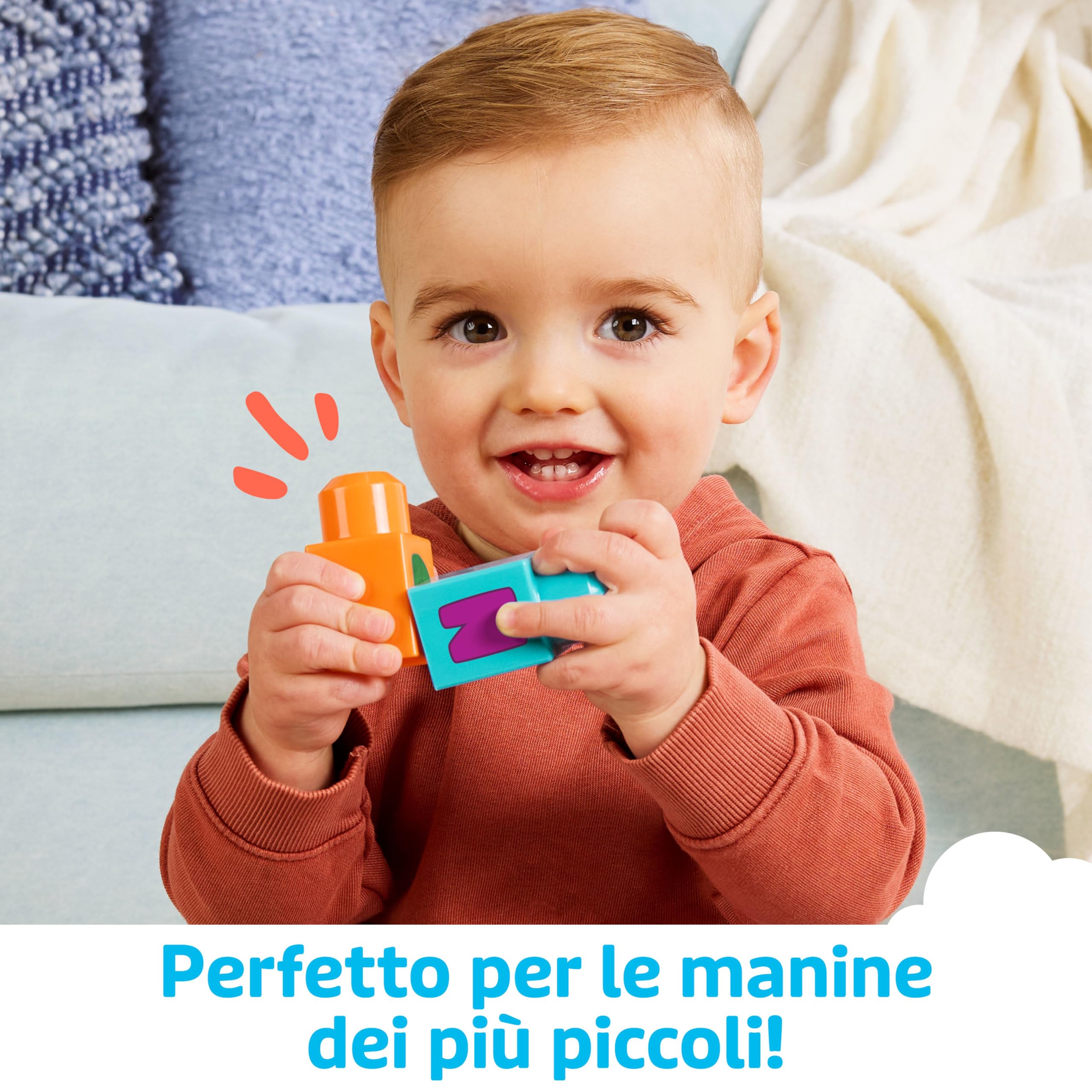 MEGA Bloks - Impara con il treno, trenino con blocchi dell'alfabeto per imparare le lettere e suoni realistici, Giocattolo per Bambini 1+ Anni, FWK22
