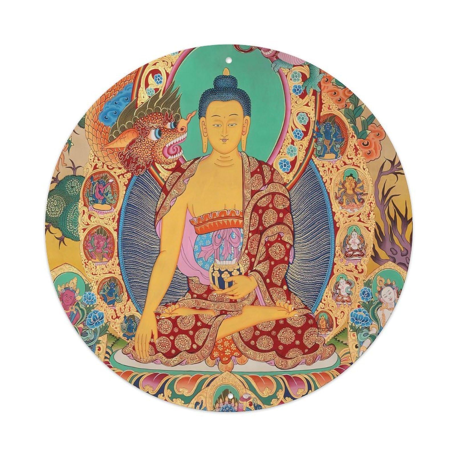 Vintage Buddha Thangka V7 Metal Tin Sign