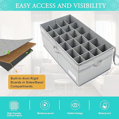 Miniatura 4 de LUVHOMEE Organizador de zapatos para armario, se adapta a 24 pares, contenedores de almacenamiento grandes para zapatos, contenedores plegables