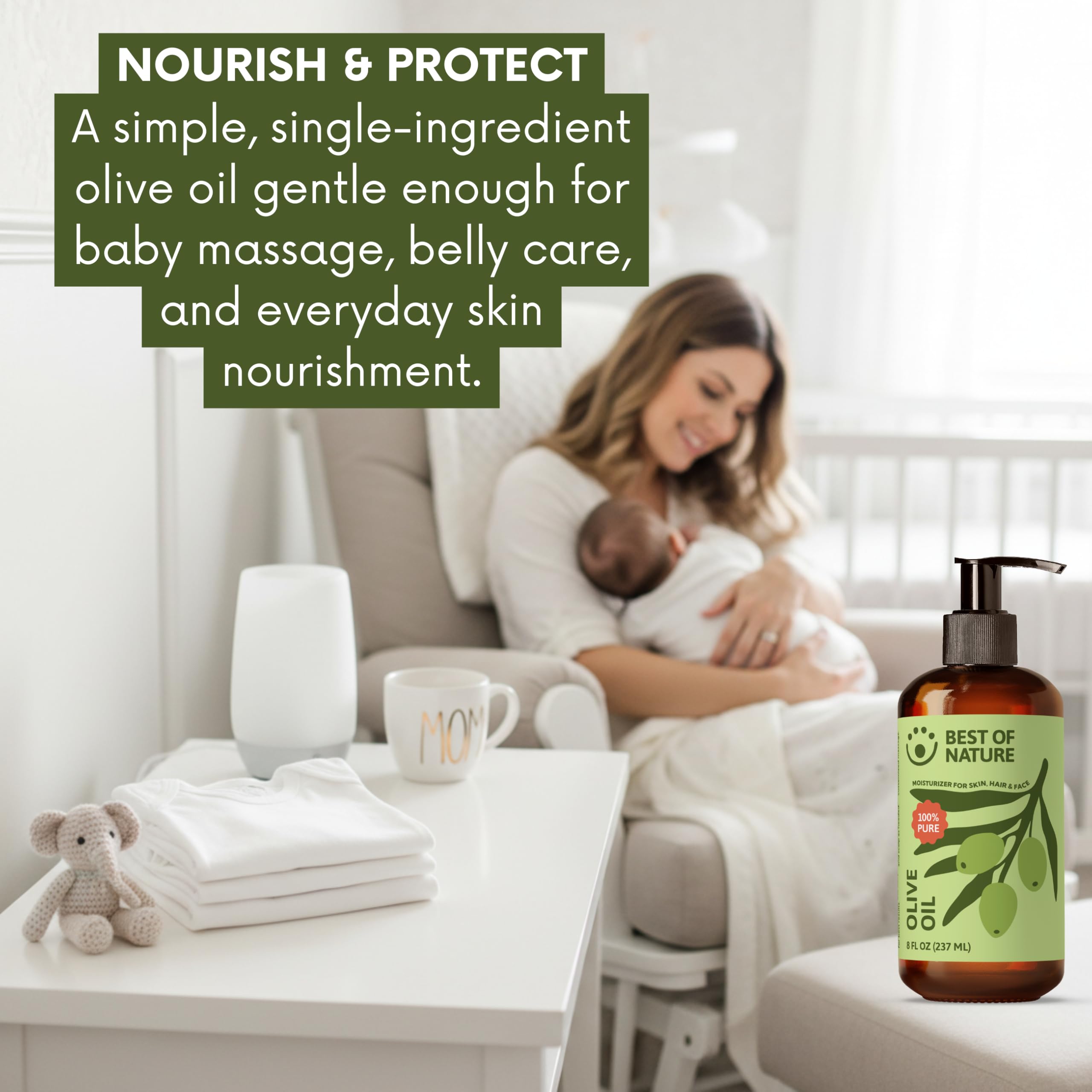 Olej z oliwek – 227 g – 100% czysty i naturalny – do ciała i włosów.