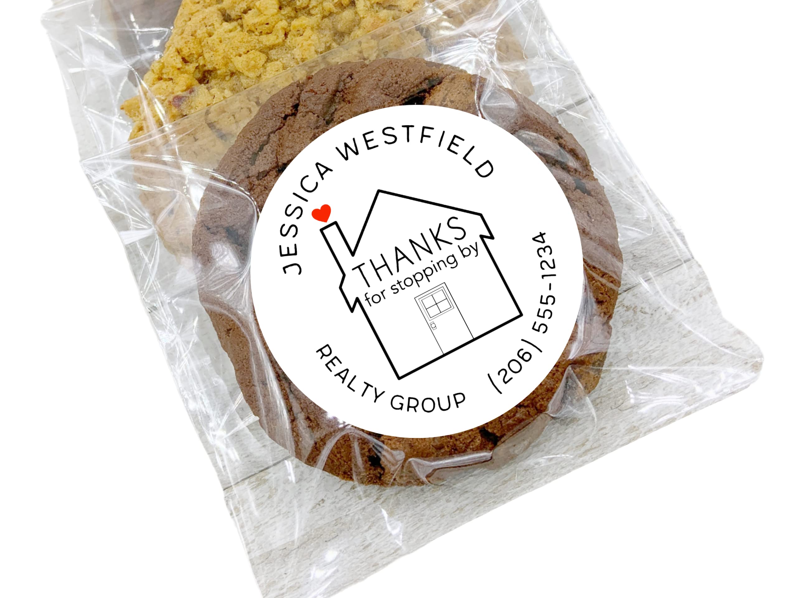 Real Estate Marketing Labels - Personalized Open House Gift Stickers for Snacks, Cookies, Chips, Water Bottles
