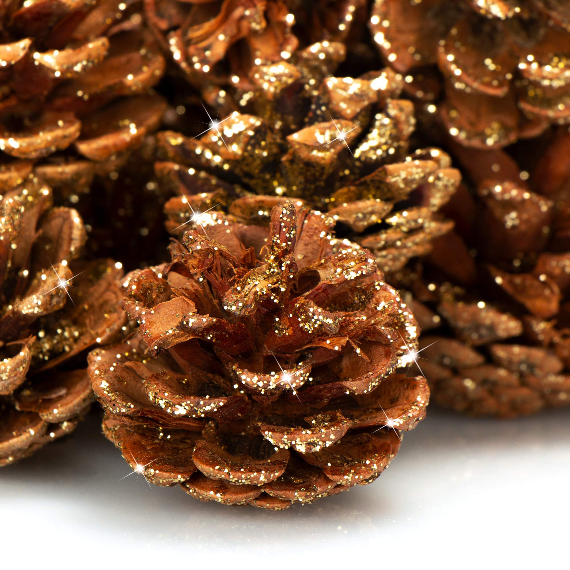 30 Tannenzapfen Goldfarben 3-4cm - Weihnachtsdeko Natur Deko Set