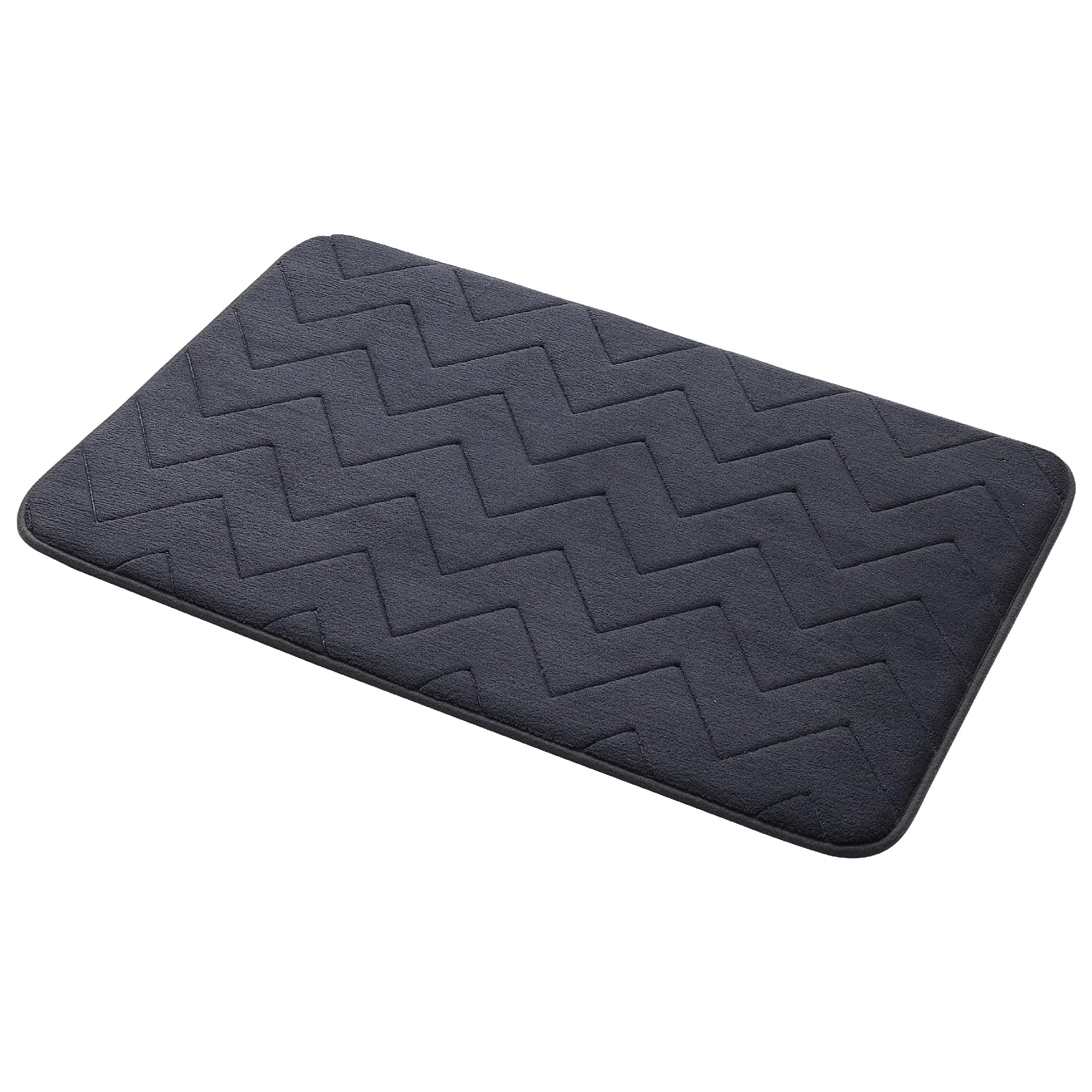 Tapis de bain antidérapant anthracite en polyester 60x40 cm Gedy Mousse
