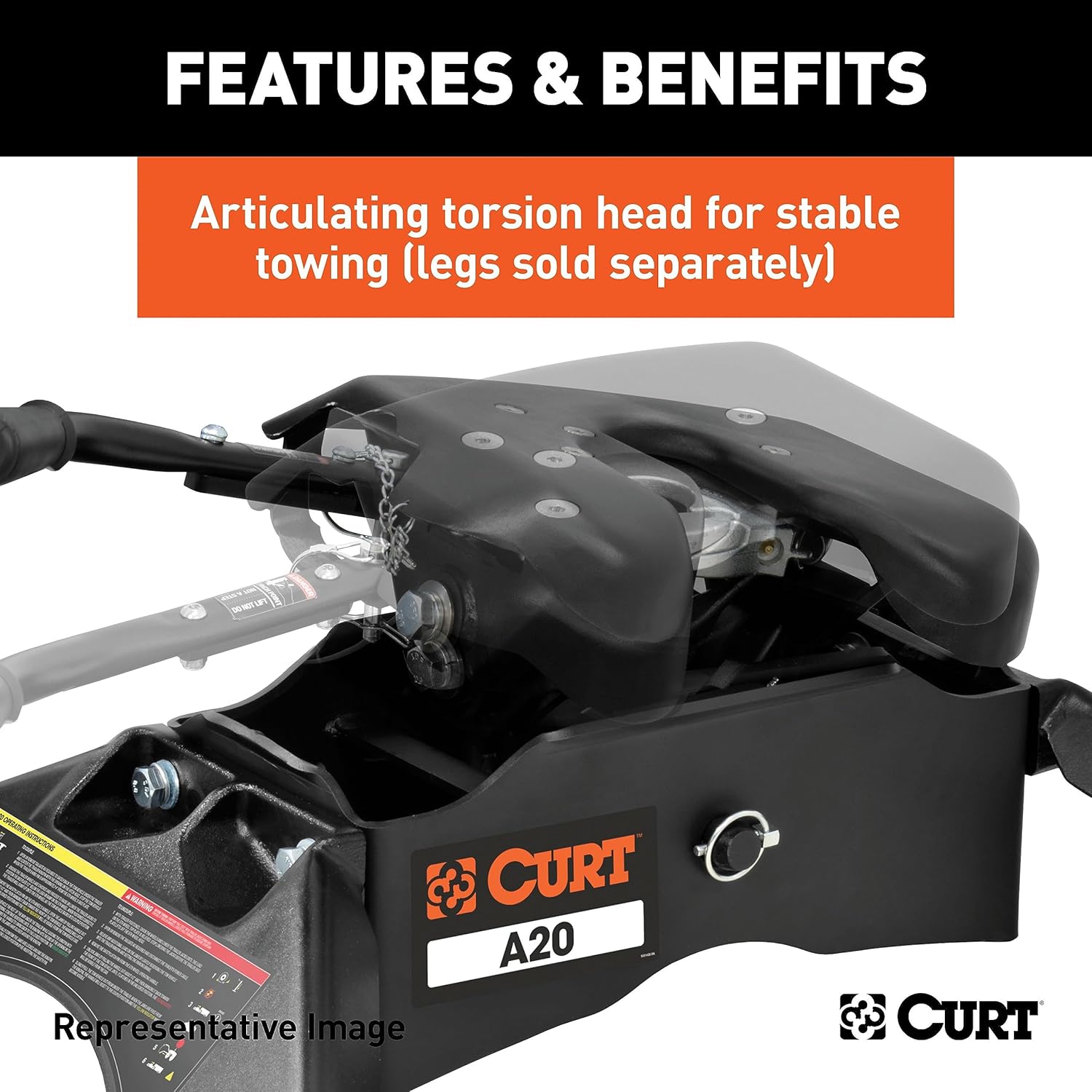 CURT 16541 A20 5th Wheel Slider Hitch for Short Bed Trucks, 20,000 lbs