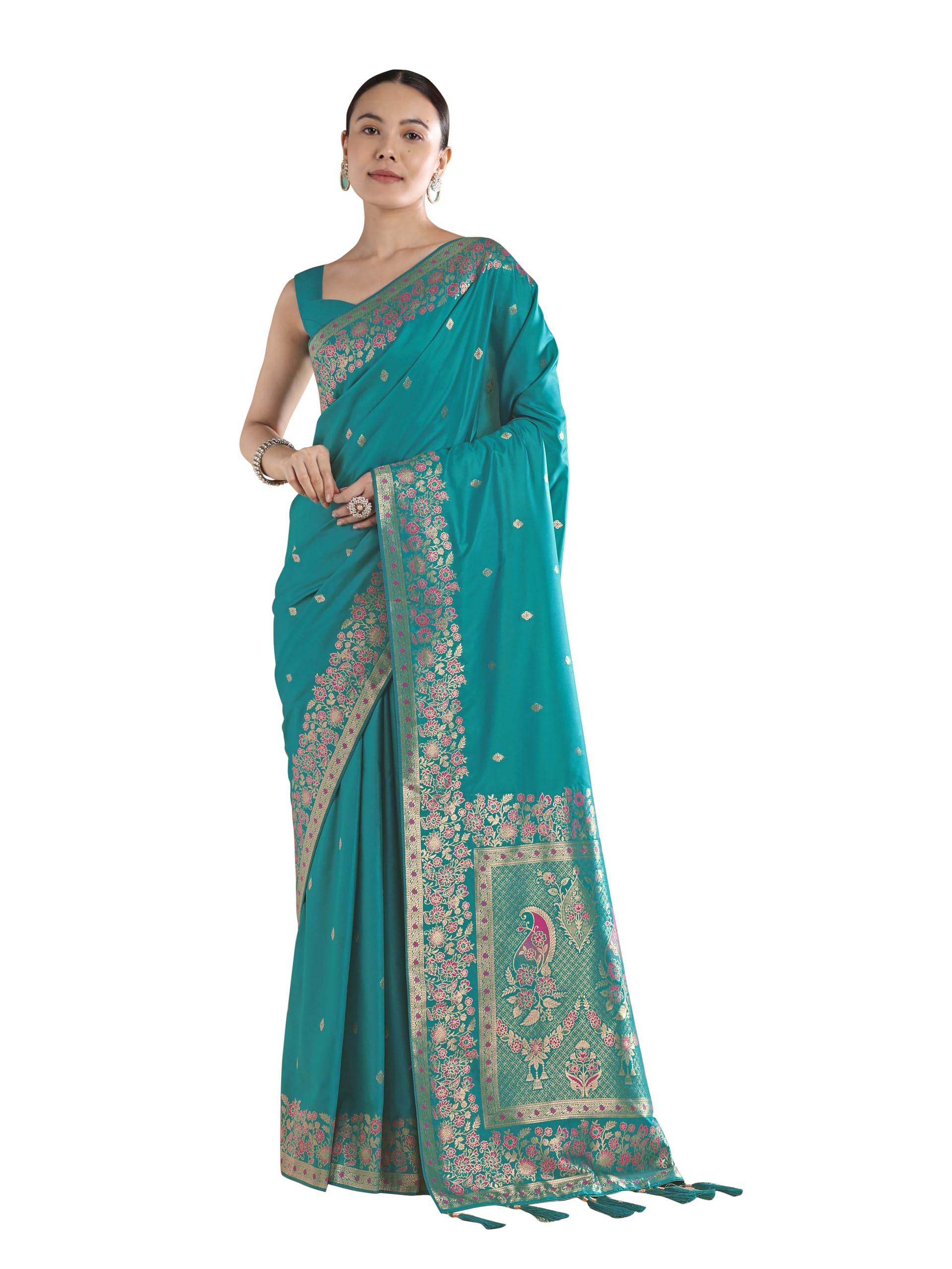 monjolika fashion Women's Kanjivaram Style Soft Silk Saree With Blouse For Wedding (16300_Color)-picture-28