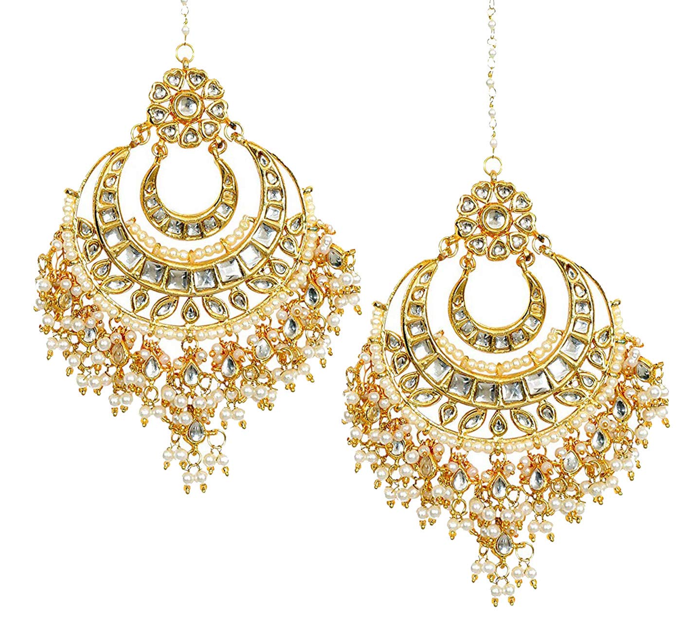 Abhaah Indie rang Gold Plated Copper Pearl Earrings For Womens & Girls, White (B07P3TVTBS) Amazon Price History, Amazon Price Tracker