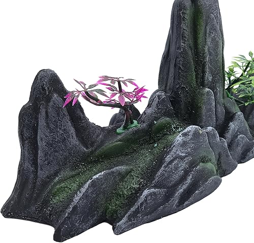 M2cbridge Aquarium Mountain View Ornaments Large Stone Cave Fish Tank Rock Landscaping Decorations (Rocky Mountain)(Rocky Mountain)