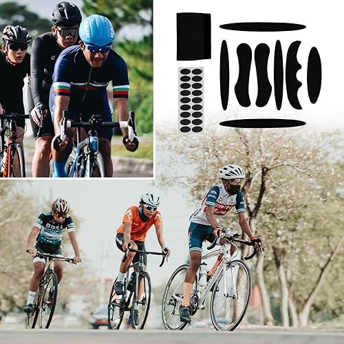 Miniatura 7 de 1 juego de almohadillas para casco de bicicleta, kit de acolchado, almohadillas de espuma universales para casco de motocicleta o bicicleta (negro)