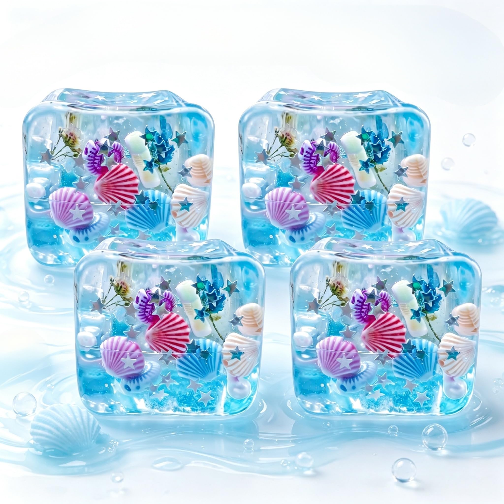 Squishy Toys,Ice Cube Squishy,Stress Squares for Adults (White*4pc)
