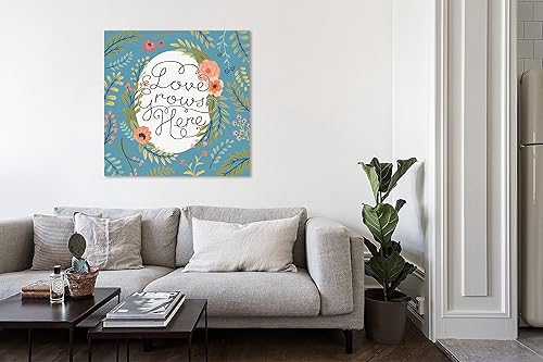 Miniatura 4 de Jaxson Rea "Retro Garden II - Love Grows Here Blue Gallery Wrapped Canvas by Janelle Penner, 24" x 24"