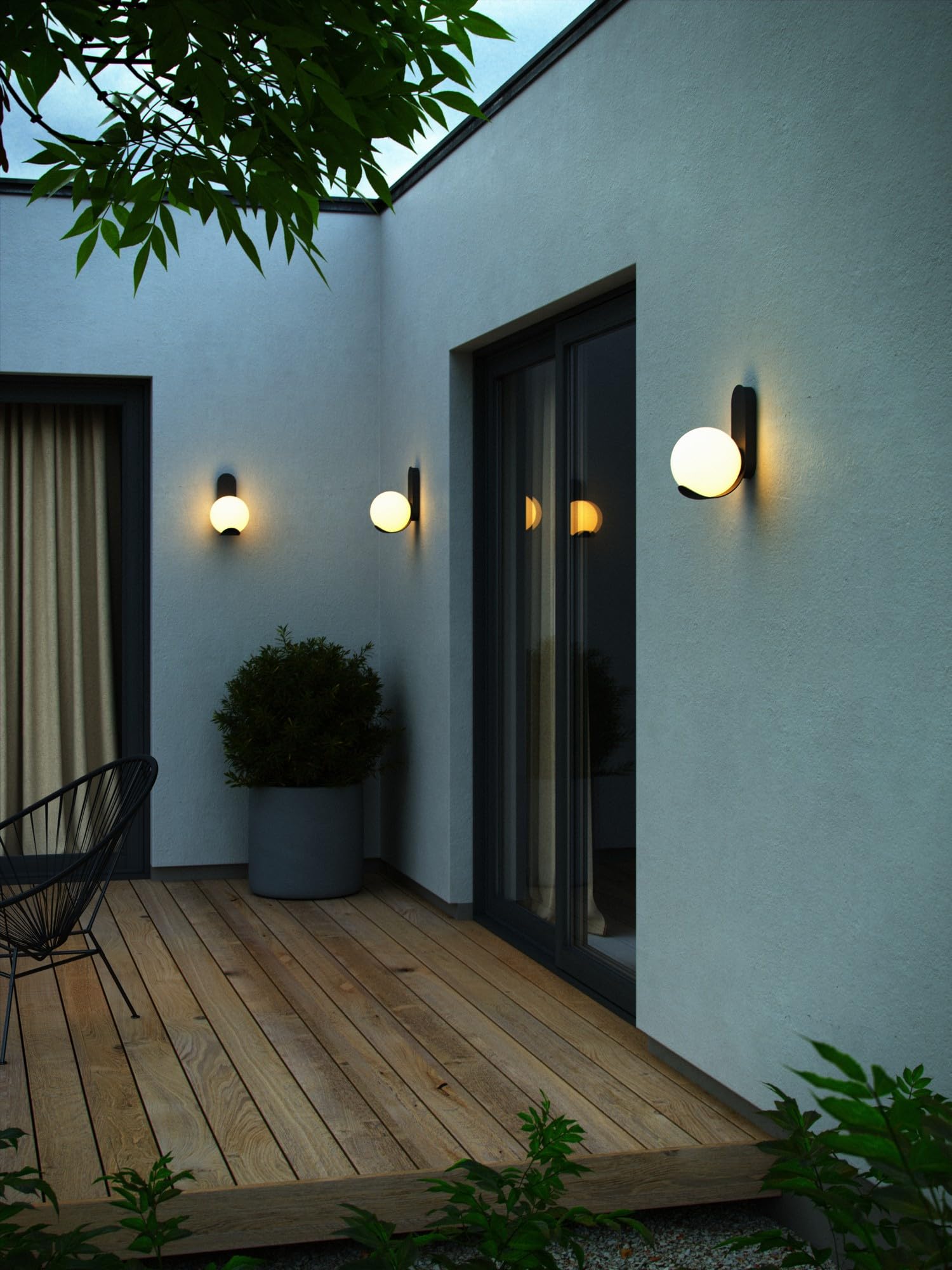 Nordlux DALIUS Wandleuchte Schwarz – Art-Déco Außenlampe IP44, E27 Fassung, nach oben/unten montierbar, 220–240V, für Terrasse & Eingang, Kunststoff & Metall, 30,5 cm Höhe