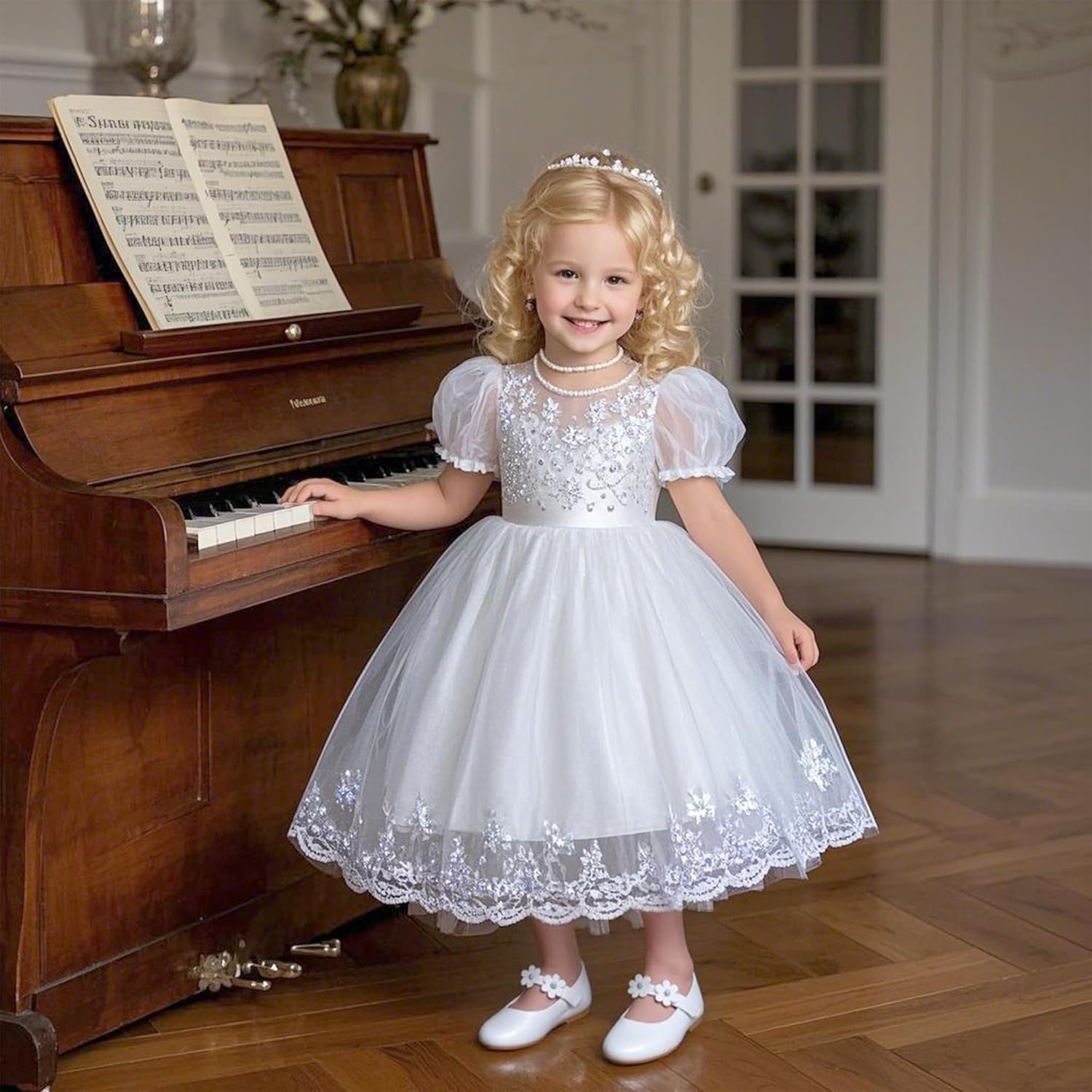 Kiderence Little Toddler Girls Dress Shoes Ballerina Ballet Flats Kids Mary Janes - Image 2