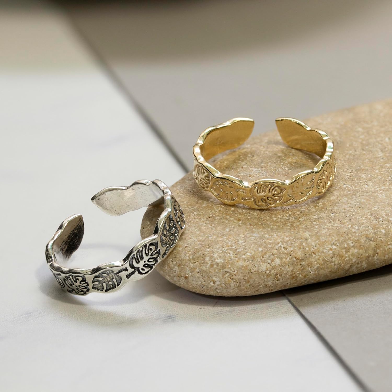 925 Sterling Silver Adjustable Leaf Ring For Women; Spiral Ring; Dainty Leaf Sizable Ring Jewelry For Women Wrap and Fit to Every Finger, Handmade Jewelry Ring for Women - Image 4