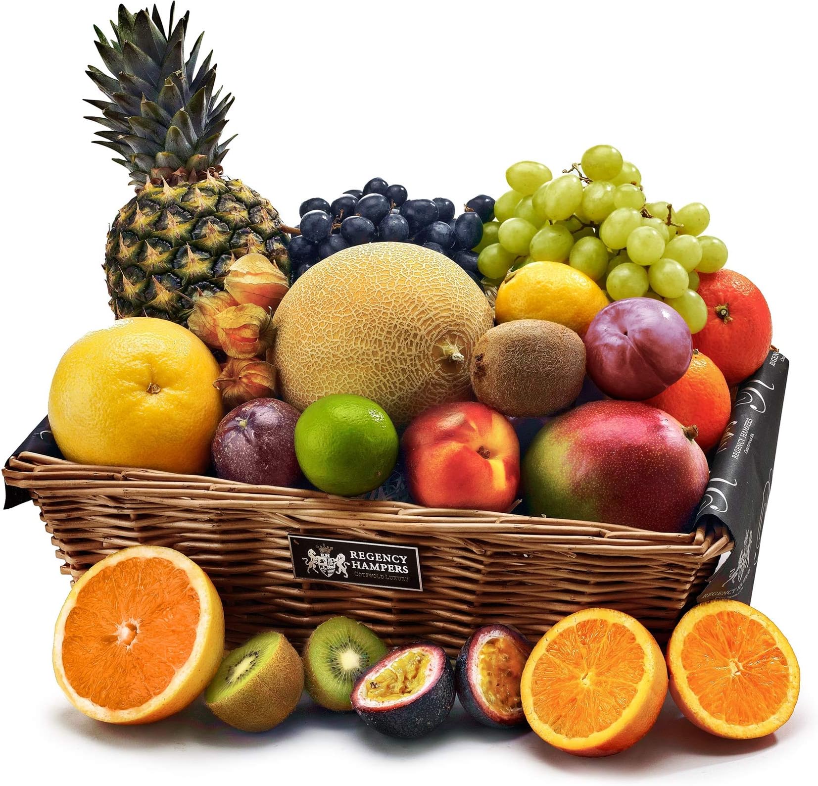 Luxury Fresh Fruit Gift Basket - Extra Large Fruit Hamper with Pineapple, Mango, Grapes, Melon, Berries - Healthy Food Gifts For Birthdays, Celebrations and Picnics, from Regency Hampers
